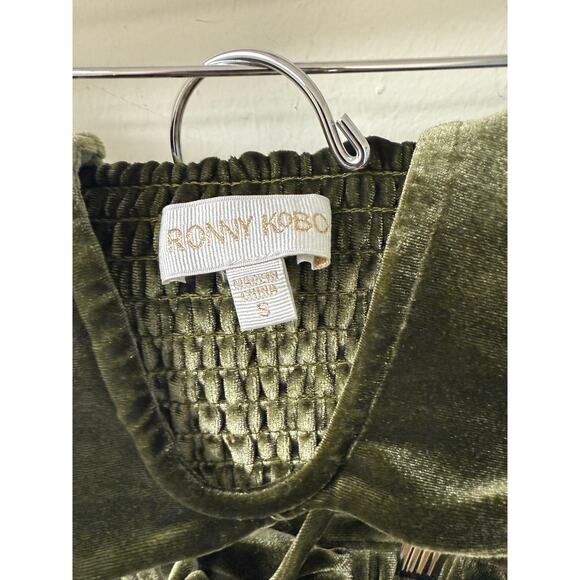 Ronny Kobo x Revolve Freya Velvet Bra Top & Blythe Maxi Skirt Set Olive Size S - Picture 7 of 8